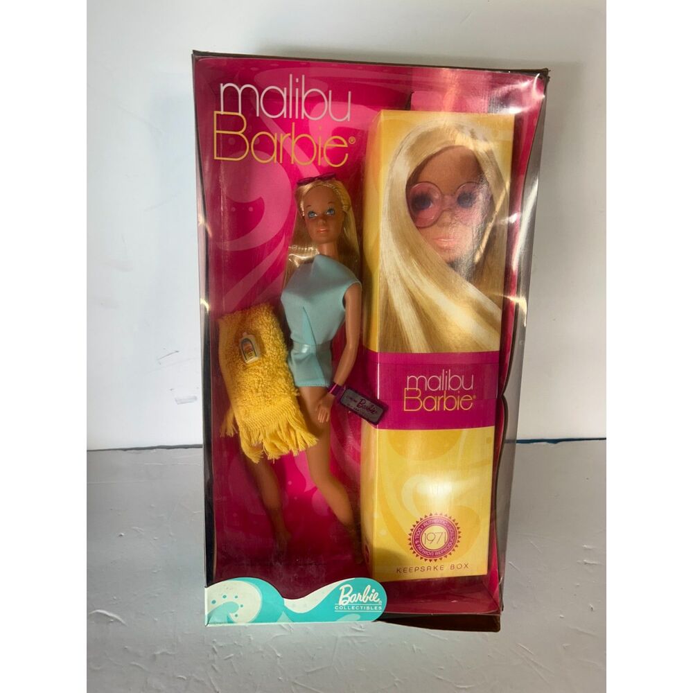 2001 Mattel Malibu Barbie Doll Keepsake Box New